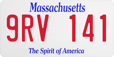 MA license plate 9RV141