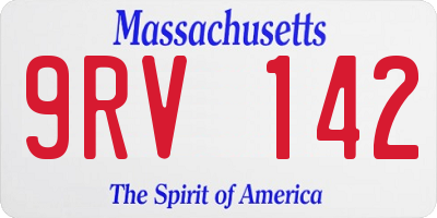 MA license plate 9RV142