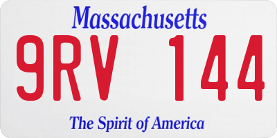 MA license plate 9RV144