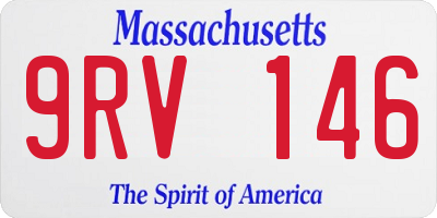 MA license plate 9RV146