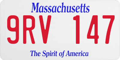 MA license plate 9RV147