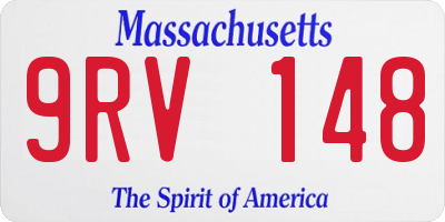 MA license plate 9RV148