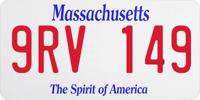 MA license plate 9RV149