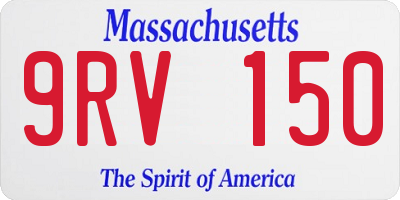 MA license plate 9RV150