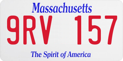 MA license plate 9RV157