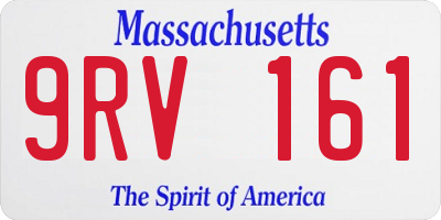 MA license plate 9RV161