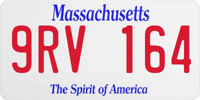 MA license plate 9RV164