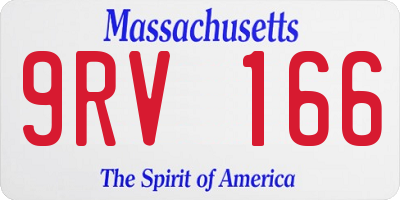 MA license plate 9RV166