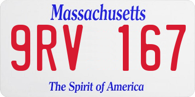 MA license plate 9RV167