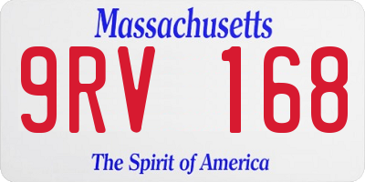 MA license plate 9RV168