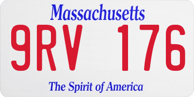 MA license plate 9RV176