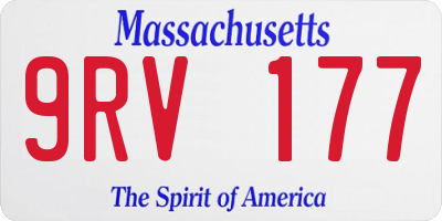 MA license plate 9RV177