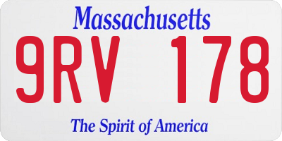 MA license plate 9RV178