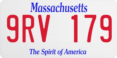 MA license plate 9RV179