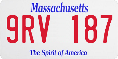 MA license plate 9RV187