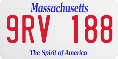 MA license plate 9RV188