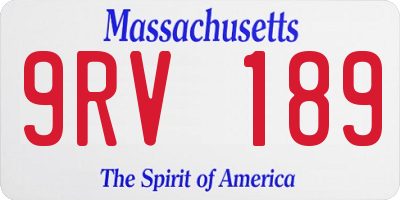 MA license plate 9RV189