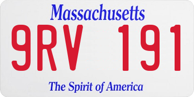 MA license plate 9RV191