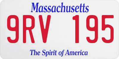 MA license plate 9RV195