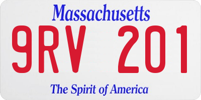MA license plate 9RV201
