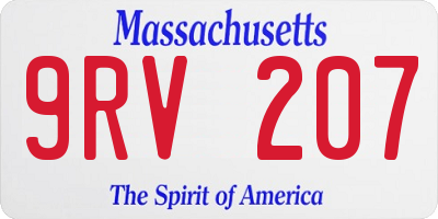 MA license plate 9RV207
