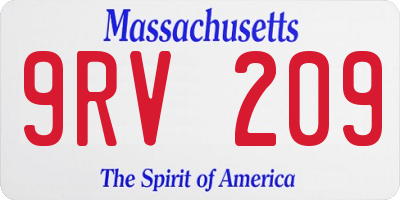 MA license plate 9RV209