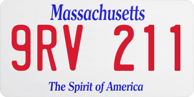 MA license plate 9RV211