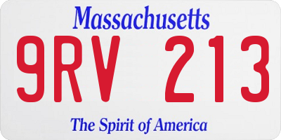 MA license plate 9RV213