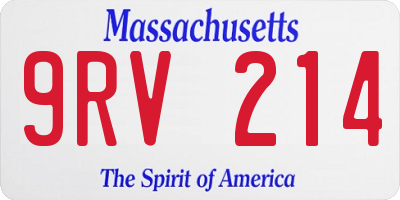 MA license plate 9RV214