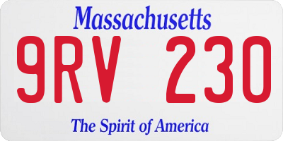 MA license plate 9RV230