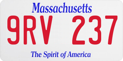 MA license plate 9RV237