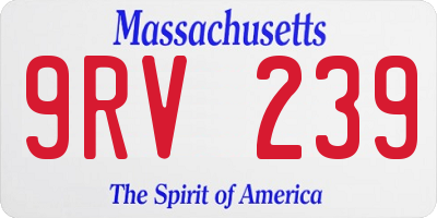MA license plate 9RV239