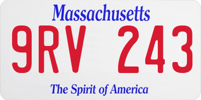 MA license plate 9RV243