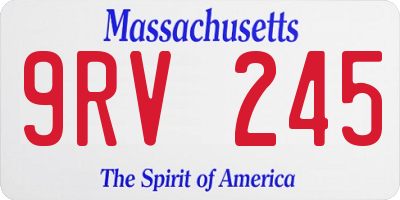 MA license plate 9RV245
