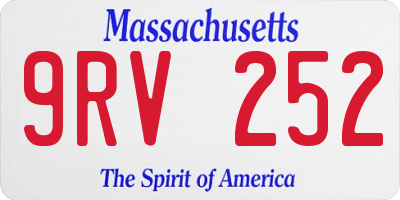 MA license plate 9RV252