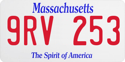 MA license plate 9RV253