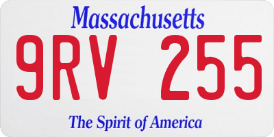 MA license plate 9RV255