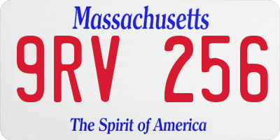 MA license plate 9RV256