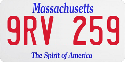 MA license plate 9RV259