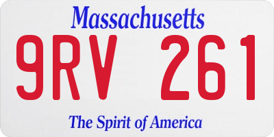 MA license plate 9RV261