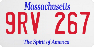 MA license plate 9RV267