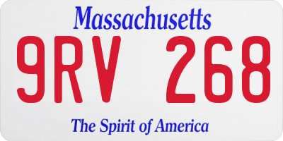 MA license plate 9RV268