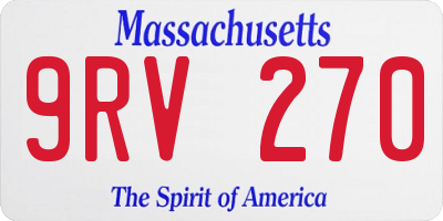 MA license plate 9RV270