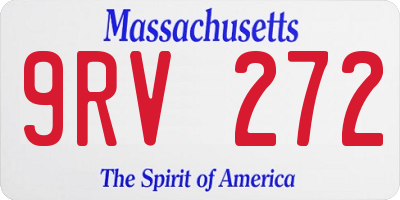 MA license plate 9RV272