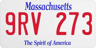 MA license plate 9RV273