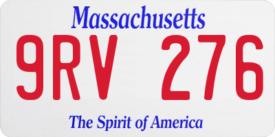 MA license plate 9RV276