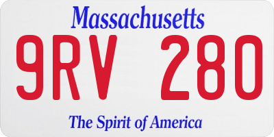 MA license plate 9RV280