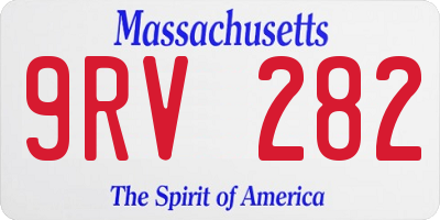 MA license plate 9RV282