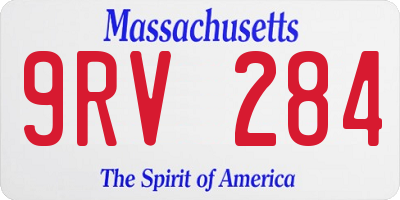 MA license plate 9RV284