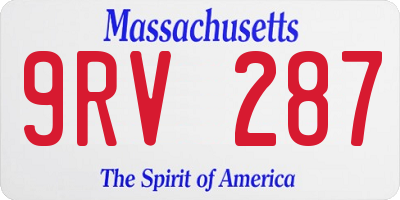 MA license plate 9RV287